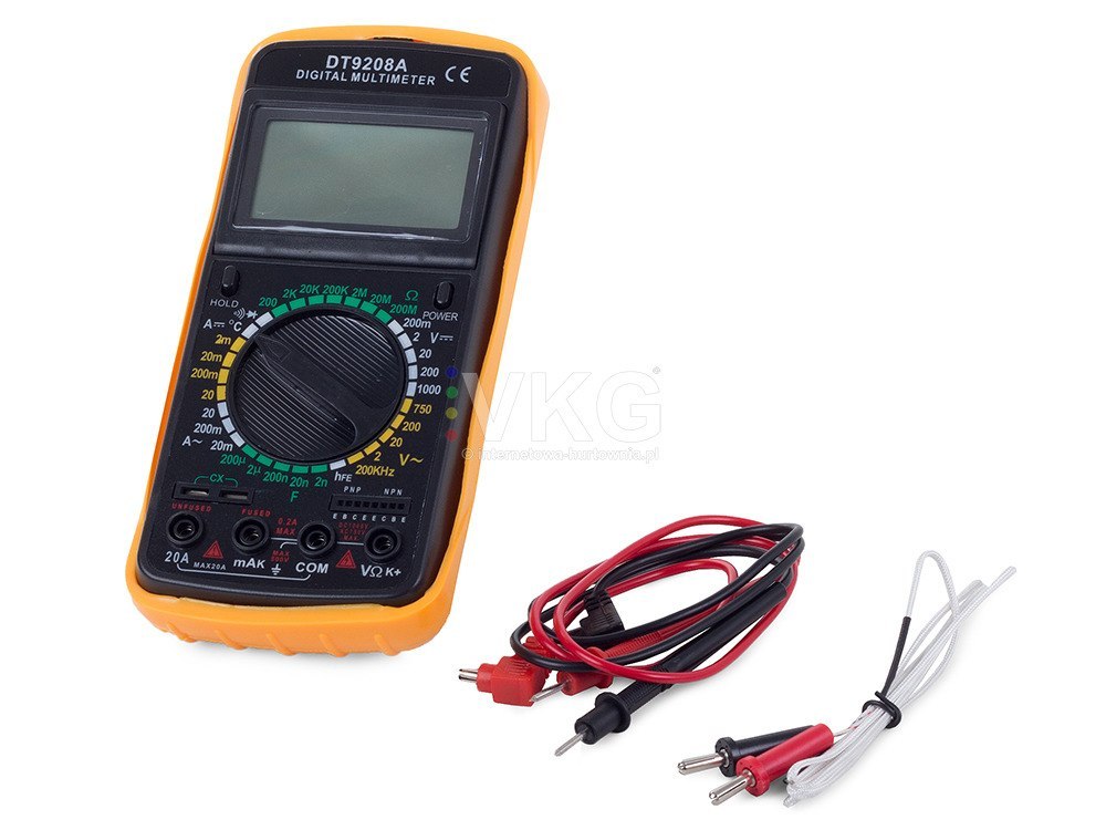 cyfrowy multimetr temperaturą DT9208A wyświelacz LCD sonda